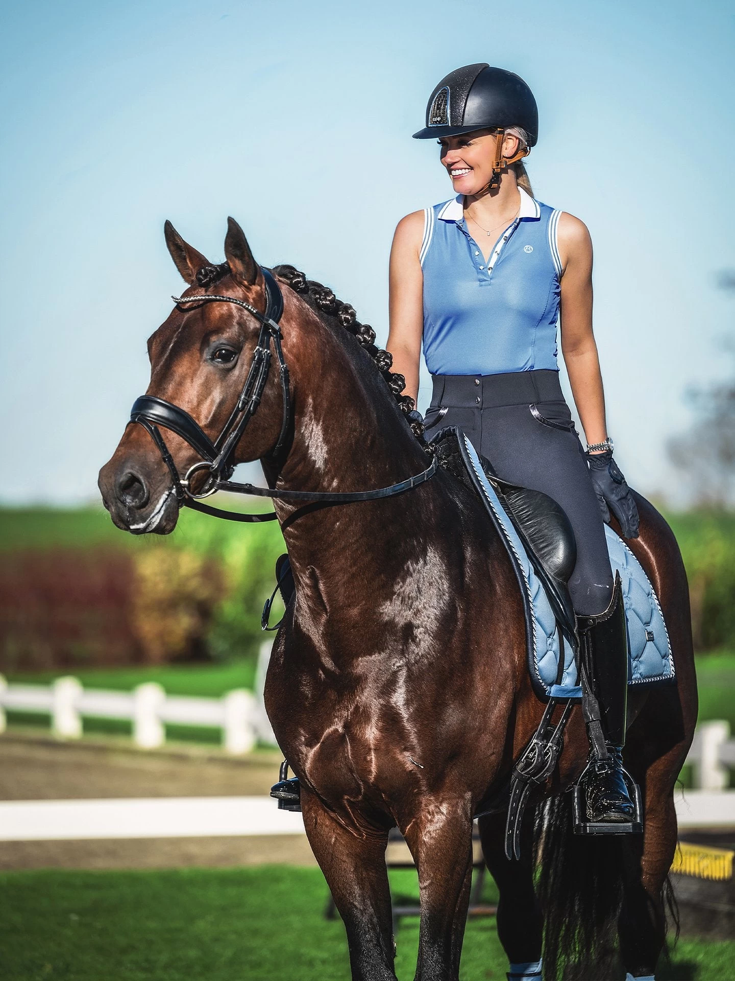 PS Of Sweden Minna Sleeveless Polo Shirt Light Blue 2 PS Of Sweden Minna Sleeveless Polo Shirt Light Blue - Image 2