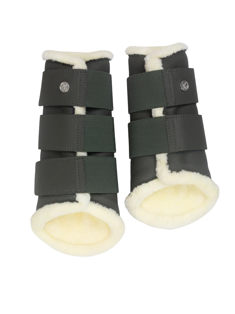 PS Of Sweden Fleece Brushing Boots Forest Green | Set Of 4