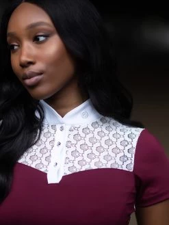 Equestrian Stockholm Crystal Champion Top White Bordeaux -Equestrian Supplies Sale white bordeaux riding top ridtopp oben reiten top rijden on1