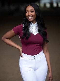 Equestrian Stockholm Crystal Champion Top White Bordeaux -Equestrian Supplies Sale white bordeaux riding top ridtopp oben reiten top rijden on3